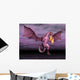 Purple Dragon Breathing Fire Wall Decal