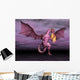 Purple Dragon Breathing Fire Wall Decal