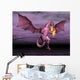 Purple Dragon Breathing Fire Wall Decal