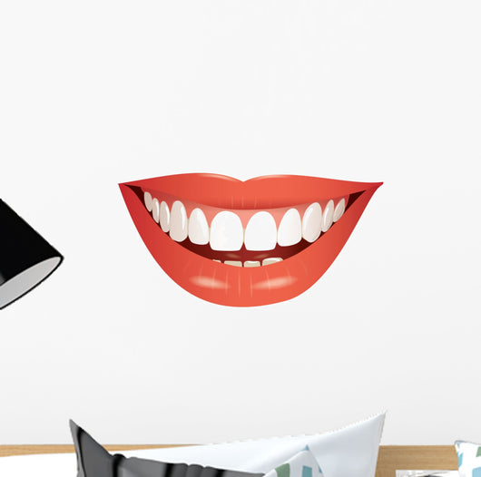 Smiling Mouth Photo-Realistic Vector Wall Decal