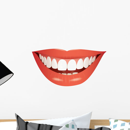 Smiling Mouth Photo-Realistic Vector Wall Decal