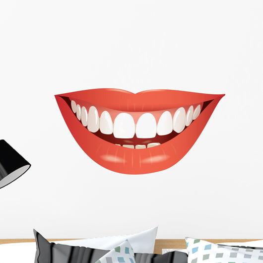 Smiling Mouth Photo-Realistic Vector Wall Decal