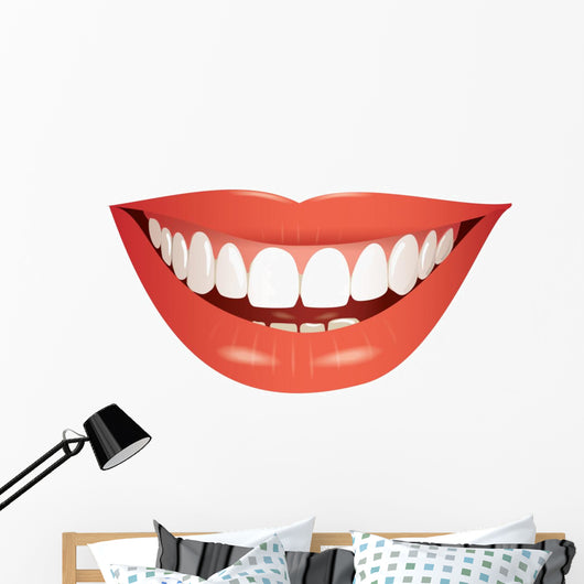Smiling Mouth Photo-Realistic Vector Wall Decal