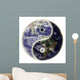 Yin And Yang Symbol On Earth Wall Decal