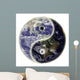 Yin And Yang Symbol On Earth Wall Decal