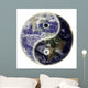 Yin And Yang Symbol On Earth Wall Decal