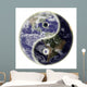 Yin And Yang Symbol On Earth Wall Decal
