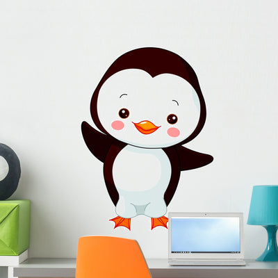 Fun Zoo Penguin Wall Decal shown on a wall