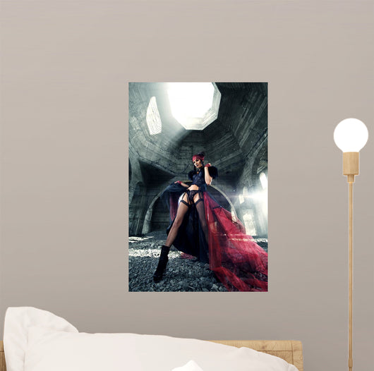 Beautiful Girl Erotic Dress Wall Decal