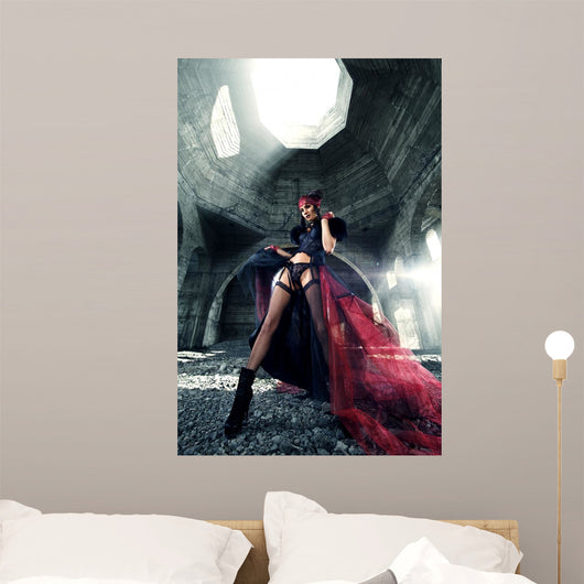 Beautiful Girl Erotic Dress Wall Decal