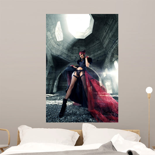 Beautiful Girl Erotic Dress Wall Decal