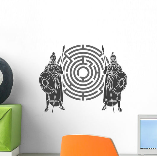 Labyrinth And Guards Stencil Wall Decal