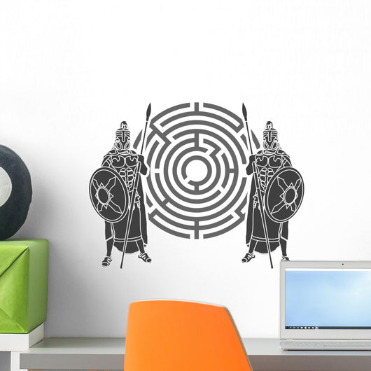 Labyrinth And Guards Stencil Wall Decal