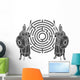 Labyrinth And Guards Stencil Wall Decal