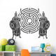 Labyrinth And Guards Stencil Wall Decal