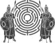 Labyrinth And Guards Stencil Wall Decal