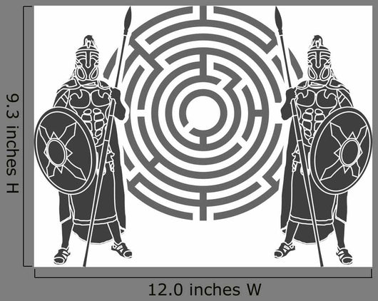 Labyrinth And Guards Stencil Wall Decal