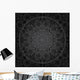 Seamless Black Circular Floral Pattern Wall Decal