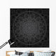 Seamless Black Circular Floral Pattern Wall Decal