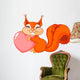 Squirrel With Love Heart Wall Decal