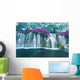 Waterfall with Purple Flowers - Horizontal Wall Decal