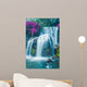 Waterfall with Purple Flowers - Vertical Wall Decal