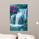 Waterfall with Purple Flowers - Vertical Wall Decal