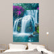 Waterfall with Purple Flowers - Vertical Wall Decal