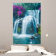 Waterfall with Purple Flowers - Vertical Wall Decal
