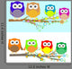 Family Owls Sat Tree Wall Decal