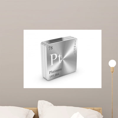 Platinum Element Periodic Table Wall Decal shown on a wall