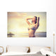 Woman on the Beach at Sunset Wall Decal