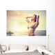 Woman on the Beach at Sunset Wall Decal