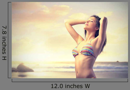 Woman on the Beach at Sunset Wall Decal