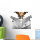 Dog in Glasses Reading Newspaper - Mini Wall Decal