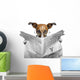 Dog in Glasses Reading Newspaper - Mini Wall Decal