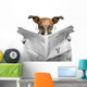 Dog in Glasses Reading Newspaper - Mini Wall Decal