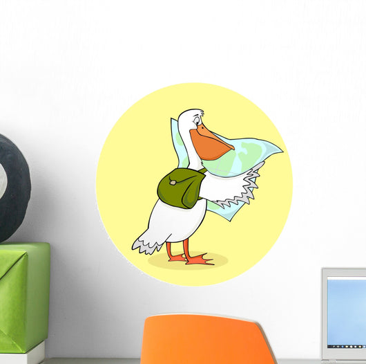 Traveling Pelican Wall Decal