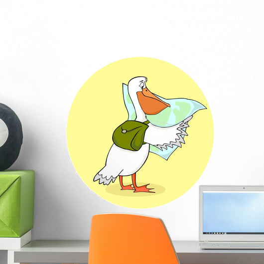Traveling Pelican Wall Decal