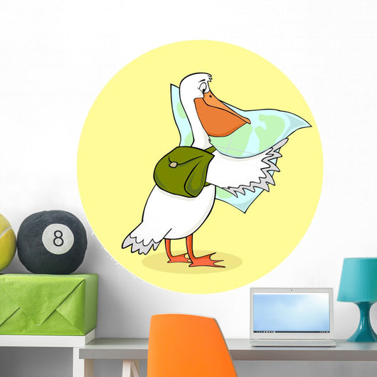 Traveling Pelican Wall Decal
