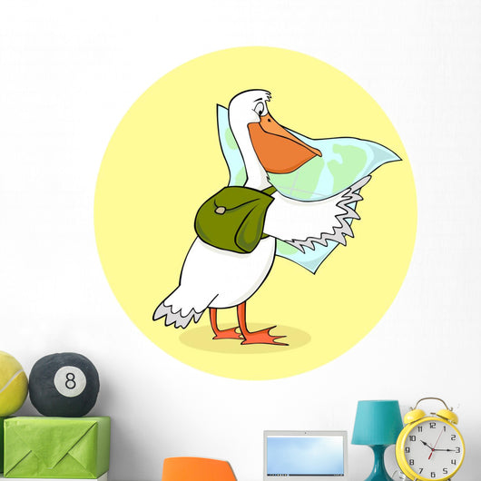 Traveling Pelican Wall Decal