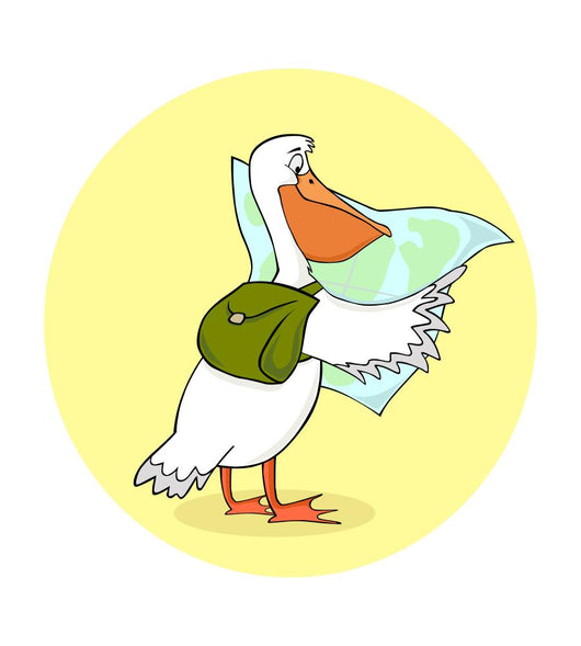 Traveling Pelican Wall Decal