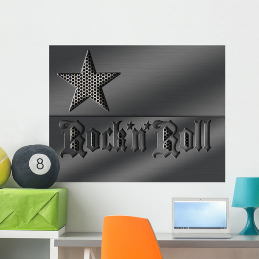 Brushed Aluminum Rock 39 Wall Decal
