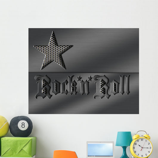Brushed Aluminum Rock 39 Wall Decal