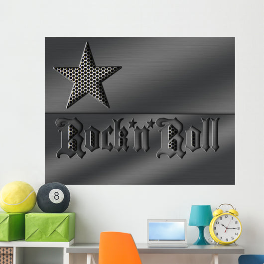 Brushed Aluminum Rock 39 Wall Decal