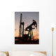Silhouette Oil Pump Evening Wall Decal