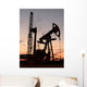 Silhouette Oil Pump Evening Wall Decal