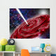 Black Hole with Red Cloud Illustration Wall Decal