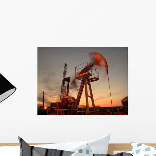 Silhouette Swinging Oil Pump Wall Decal