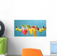 Diverse Cocktails Vor Blauem Wall Decal